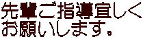 先輩ご指導宜しく お願いします。
